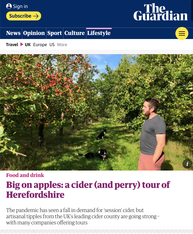 The Guardian - A cider & perry tour of Herefordshire
