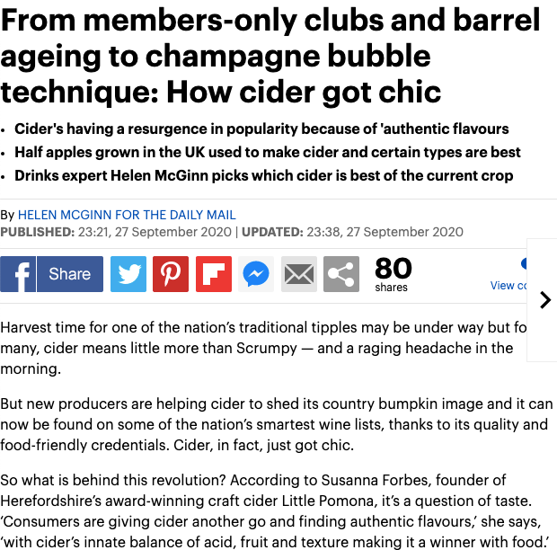 The Daily Mail - How Cider Became Chic