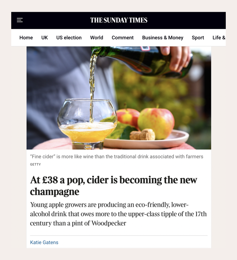 Fine Cider in The Sunday Times